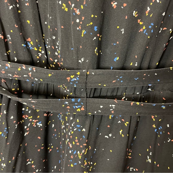 A.L.C Samantha Midi Black Dress with Multicolor Speckles, long Sleeve, 100% silk - Picture 14 of 14